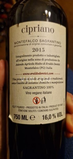 Umbrien Montefalco Sagrantino Az. agric. Eraldo Dentici Cipriano 2015