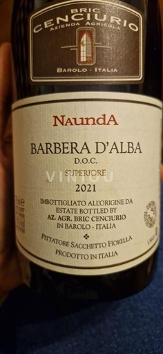 Piemonte Barbera d'Alba Bric Cenciurio Naunda 2021