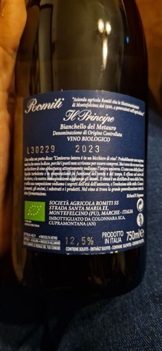 Marche Bianchello del Metauro Società Agricola Romiti Il Principe 2023