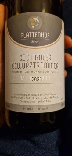 Trentino-Južna Tirolska Zgornje Poadižje Plattenhof Gewurztraminer 2023