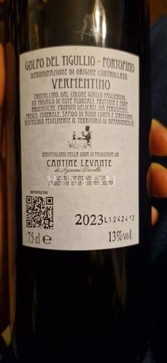 Liguria Golfo del Tigullio Cantine Levante Vermentino 2023
