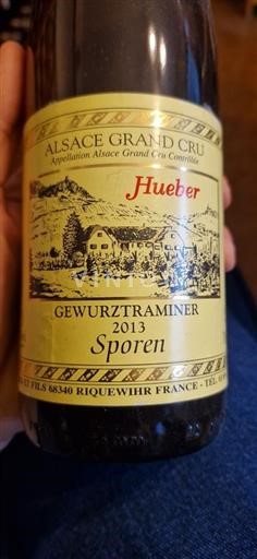 Alsace Alsace Grand Cru Grand Cru Hueber Gewurztraminer Sporen 2013