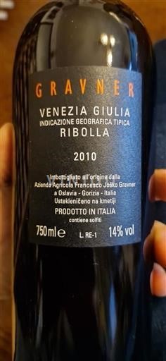 Friuli Venezia Giulia Venezia Giulia Gravner Ribolla 2010