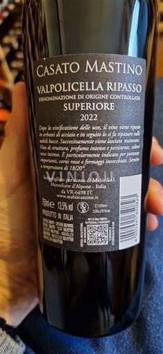 Vêneto Valpolicella Ripasso Casato Mastino Ripasso superiore 2022