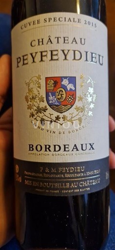 Bordeaux Château Peyfeydieu Spéciale 2015