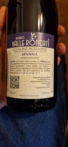 Piemont Colline Novaresi Vigneti Valle Roncati Spanna 2018