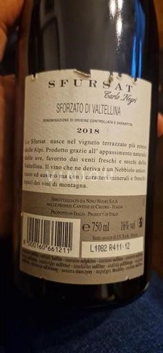 Lombardie Sforzato di Valtellina Carlo Negri Sfursat Carlo Negri 2018