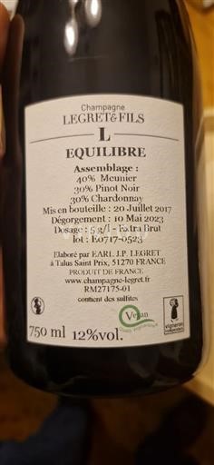 Champagne Legret & Fils L Equilibre 2017