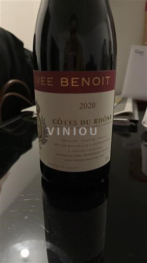 Thung lũng Rhône Côtes-du-rhône Cuvée Benoit 2020