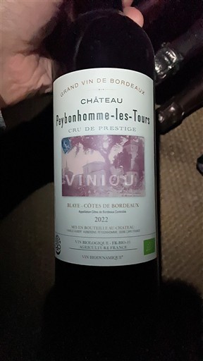 Bordeaux Blaye-Côtes-de-Bordeaux Château Pey-Bonhomme Les Tours Cru de Prestige 2022