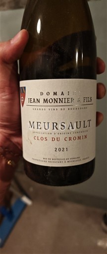 Burgundi Meursault Domaine Jean Monnier & Fils Clos du Cromin 2021