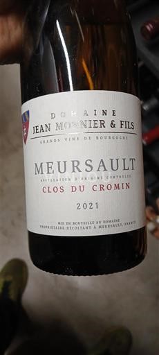 Burgundija Meursault Domaine Jean Monnier & Fils Clos du Cromin 2021