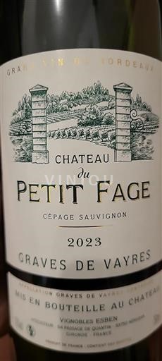 Bordeaux Graves-de-vayres Château Petit Fage 2023