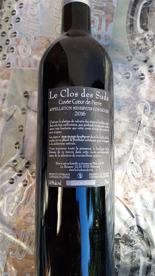 Languedoc Minervois Le Clos des Suds Coeur de Pierre 2016