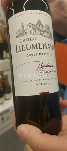 Bordeaux Bordeaux supérieur Château Lieumenant Martine 2016