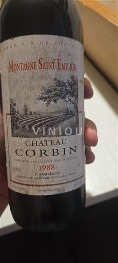 Bordeaux Montagne-saint-émilion Château Corbin 1988