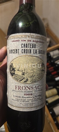 Bordeaux Fronsac Château Vincent Croix La Valade 1989