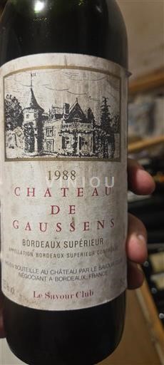 Bordeaux Bordeaux Supérieur Château Gaussens 1988
