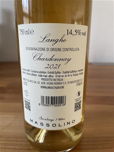 Piedmont Wines Langhe Massolino Chardonnay 2021