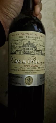 Bordeaux Haut-Médoc Cru Bourgeois Château Barreyres 2003