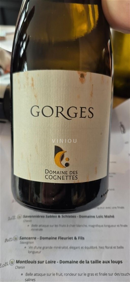 Loirevallei Muscadet-Sèvre-et-Maine Domaine Des Cognettes Gorges 2022
