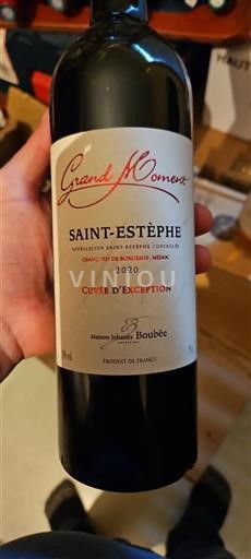 Bordeaux Saint-Estèphe Maison Johanès Boubée Grand Moment 2020
