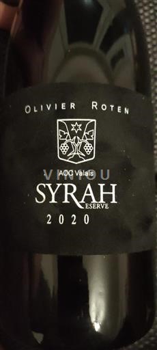 Valais Not Specified Olivier Roten Syrah Réserve 2020
