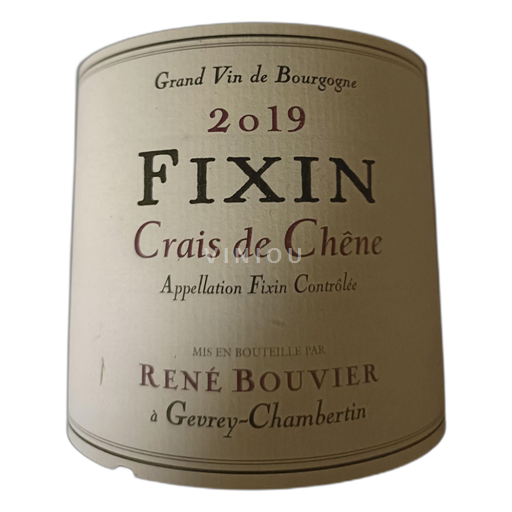 Borgonha Fixin Domaine René Bouvier Crais de chêne 2019
