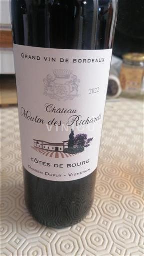Bordeaux Côtes-de-bourg Château Moulin des Richards 2022