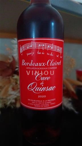 Bordeaux Bordeaux clairet Cave de Quinsac 2020