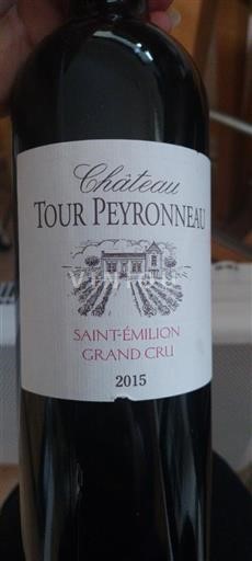 Bordeaux Saint-Émilion Grand Cru Château Tour Peyronneau 2015