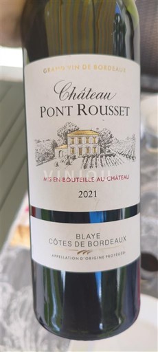Bordeaux Blaye-côtes-de-bordeaux Chateau Pont Rousset 2021