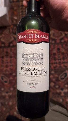 Burdeos Puisseguin-saint-émilion Chantet Blanet 2013