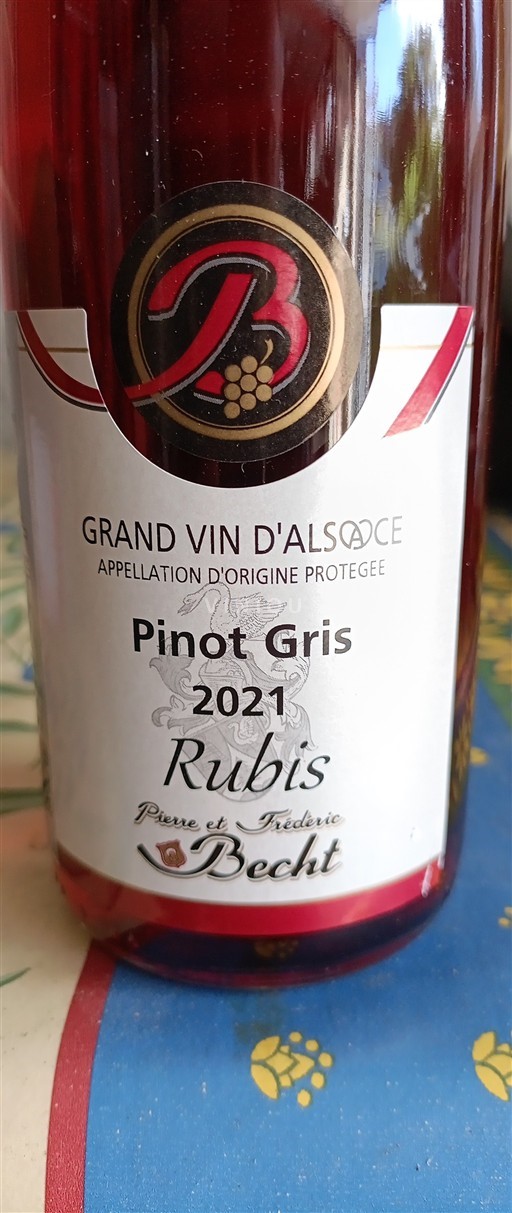 Alzacija Château Pierre et Frédéric Becht Pinot Gris Rubis 2021