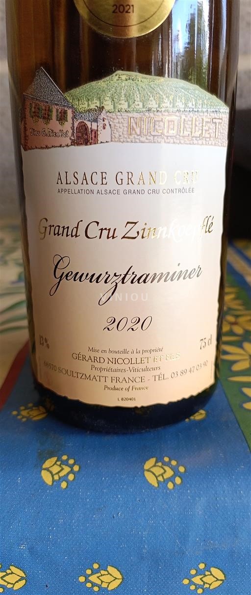 Alsace Alsace Grand Cru Grand Cru Gérard NICOLET et Fils Gewurztraminer Grand Cru Zinnkoepflé 2020