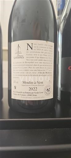 Beaujolais Moulin-à-vent Domaine Des Fontaines Clos des Michelons 2022