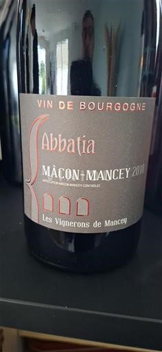 Bourgogne Mâcon et mâcon-villages Les Vignerons de Mancey Abbatia 2018