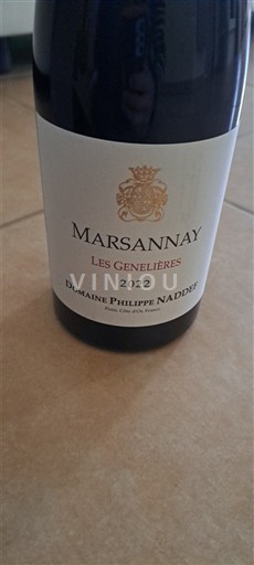 Burgundy Marsannay Domaine Philippe Naddef Les Genelières 2022