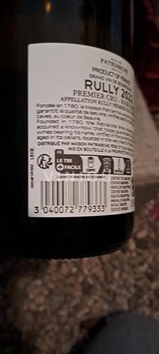 Burgundsko Rully Premier Cru Patriarche Premier Cru 2022