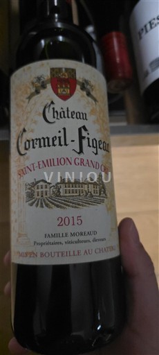 Bordeaux Saint-Émilion Grand Cru Grand Cru Château Cormeil-Figeac 2015