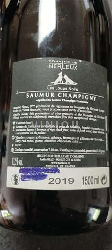 Thung lũng sông Loire Saumur-champigny Domaine Nerleux Les Loups Noirs 2019