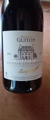 Valle del Ródano Grignan-les-Adhémar Domaine Guitton Marquette 2021