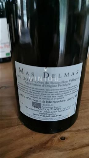 Roussillon Côtes du Roussillon Villages Mas Delmas Lettre d'Amour à Mercedes que j'M 2013