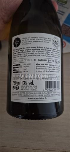 Languedoc y Rosellón País de Oc Out of Wine Chardonnay Prestige 2023