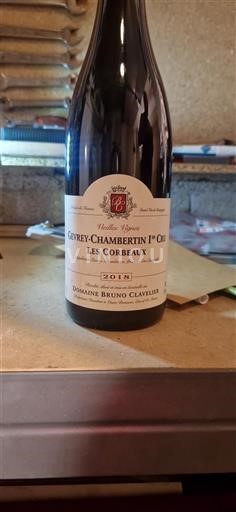 Burgundi Gevrey-Chambertin Premier Cru Domaine Bruno Clavelier Les Corbeaux 2018