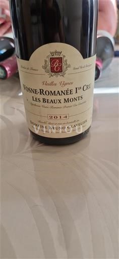 Burgundi Vosne-Romanée Premier Cru Domaine Bruno Clavelier Vieilles Vignes Les Beaux Monts 2014