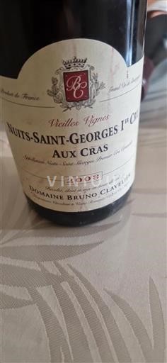 Burgundi Nuits-saint-georges Premier Cru Domaine Bruno Clavelier Aux Cras, Vieilles Vignes 2008