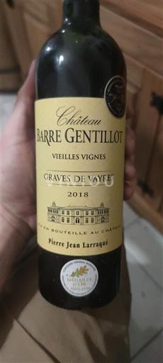 Bordeaux Graves-de-vayres Château Barre Gentillot Vieilles Vignes 2018