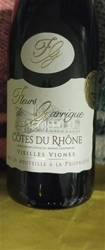 Rhônen laakso Côtes-du-rhône Fleurs de Garrigue Vieilles Vignes 2020