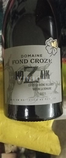 Rhônen laakso Määrittelemätön Domaine FOND CROZE Mozaik 2021